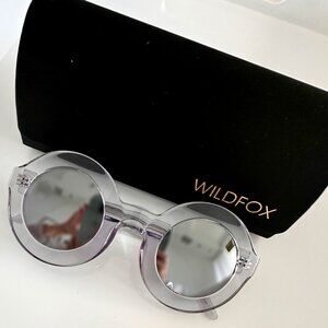 Wildfox Couture Twiggy Deluxe Sunglasses Crystal & Silver Mirrored Round Frame